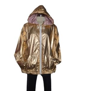 *NEW * FOREVER 21 Gold  Sparkling  Raining jacket.       Size 2 X